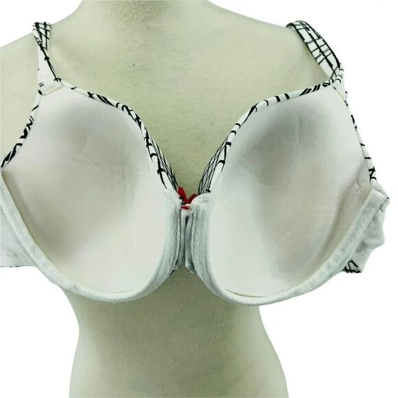 Lane Bryant Cacique True Embrace T-Shirt Bra White Black Lightly Lined 40B - Picture 5 of 9